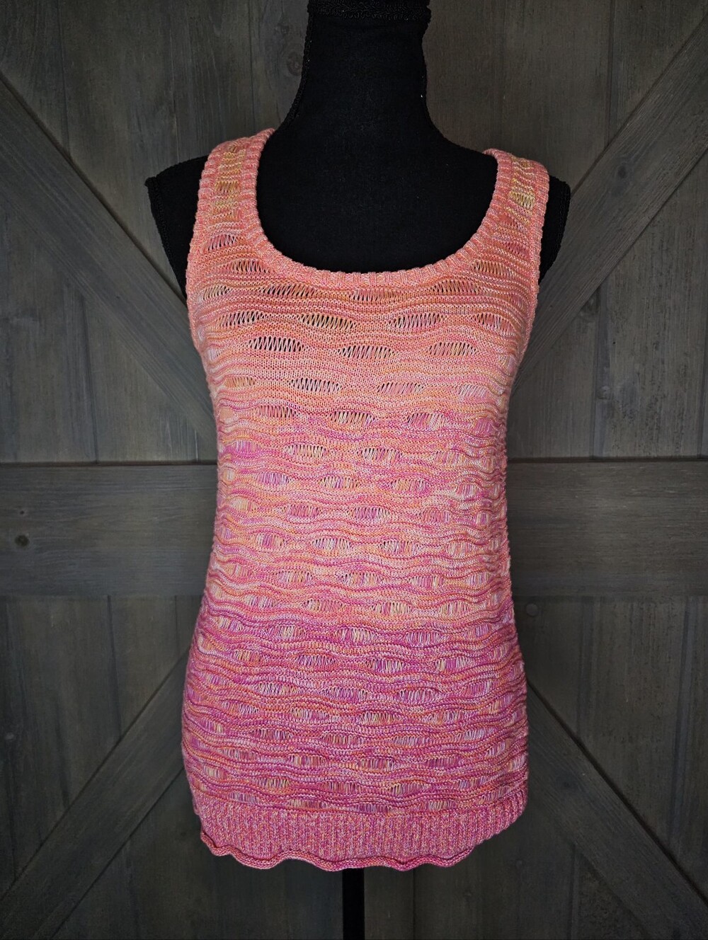 The Limited Womens Pink Multicolor Sleeveless Knit Sweater Top Size XSmall